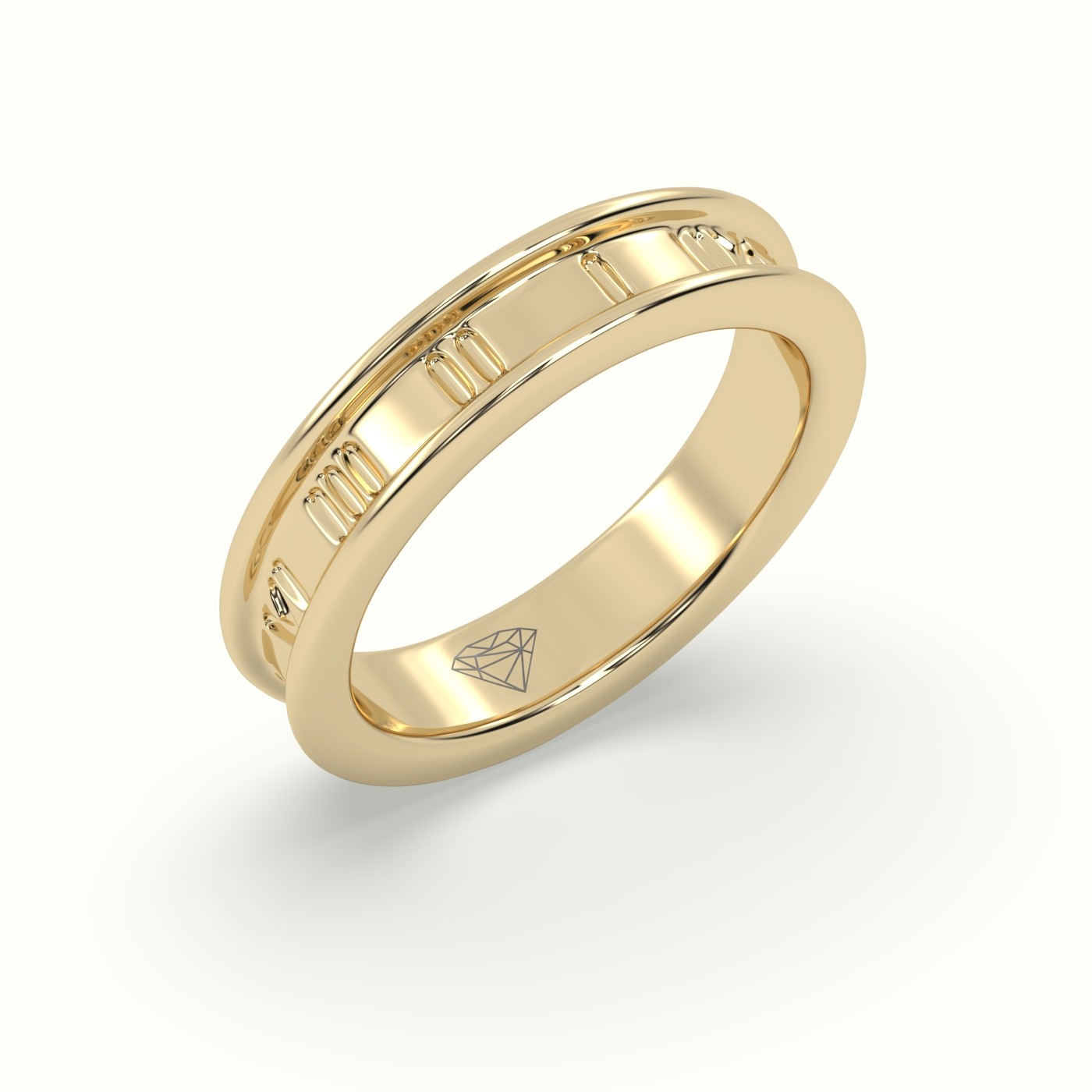 18k yellow gold stylish roman wedding band Photos & images