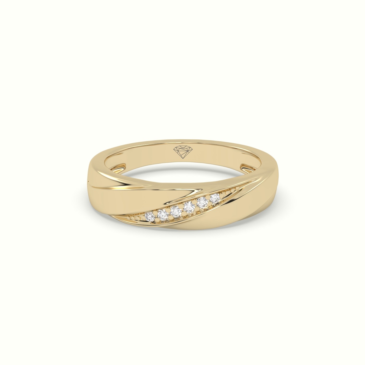 18k yellow gold diamond designer channel set wedding band